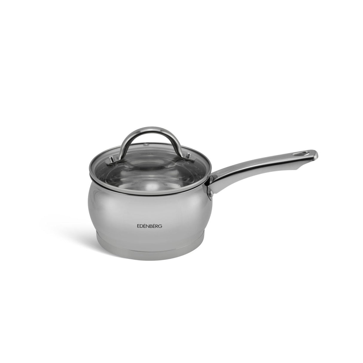 Edenberg 12-Piece Stainless Steel Cookware Set with Glass Lids (16–24cm) | Induction Ready