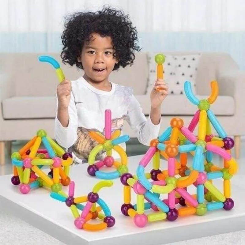 Educational magnetic large balls and sticks