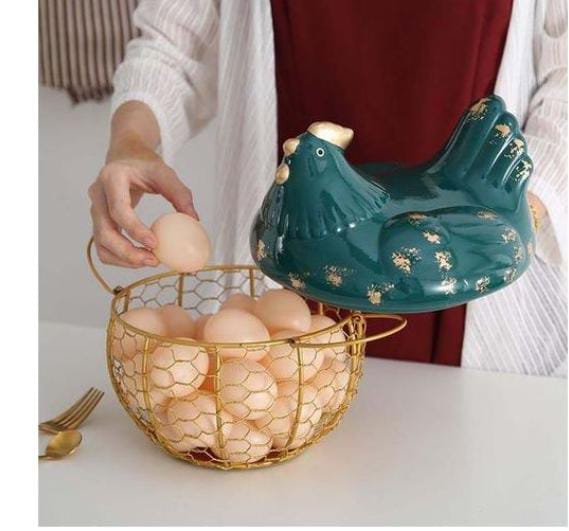 Egg basket with chicken cover