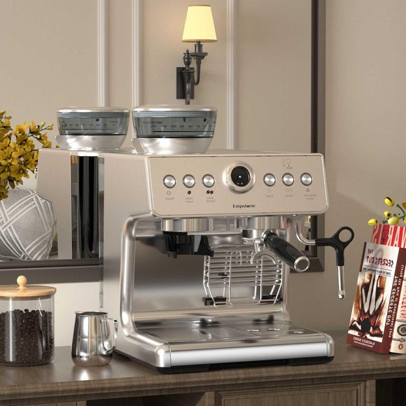 Empstorm® EM-21M Espresso Coffee Machine with Grinder | 20 Bar Semi-Automatic