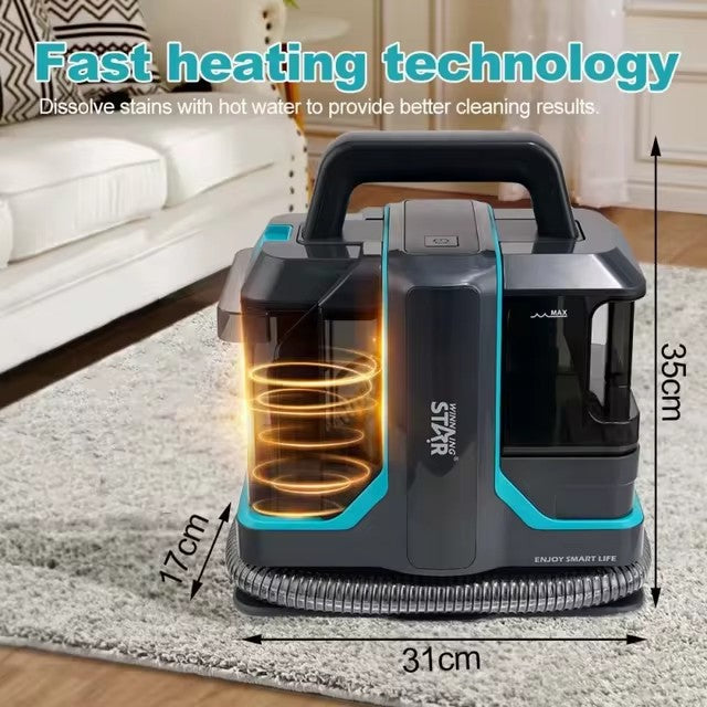 Wet and Dry Vacuum Handheld Portable Corded Sofa Carpet Cleaner Fabric Double Head Stain Fabric Cleaning Machine