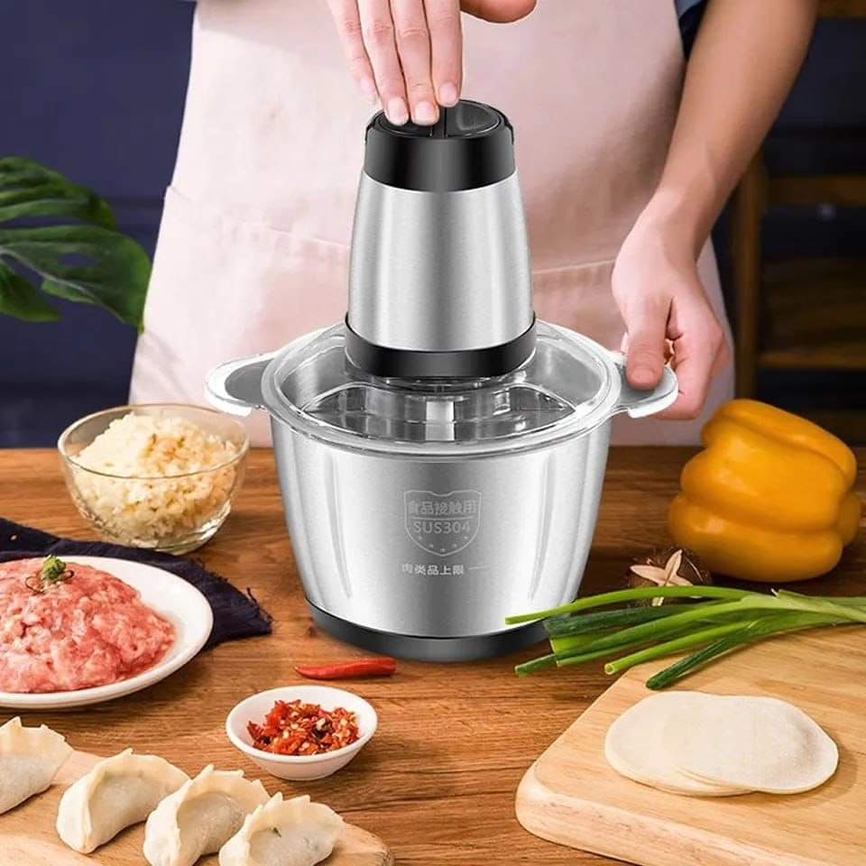 Stainless Steel Meat Blender Meat Mincer Grinder Electric Food Chopper For Meat Vegetables Fruits Nuts With 4 Sharp Blades, Meat Grinders With Bowl Heavy For Kitchen