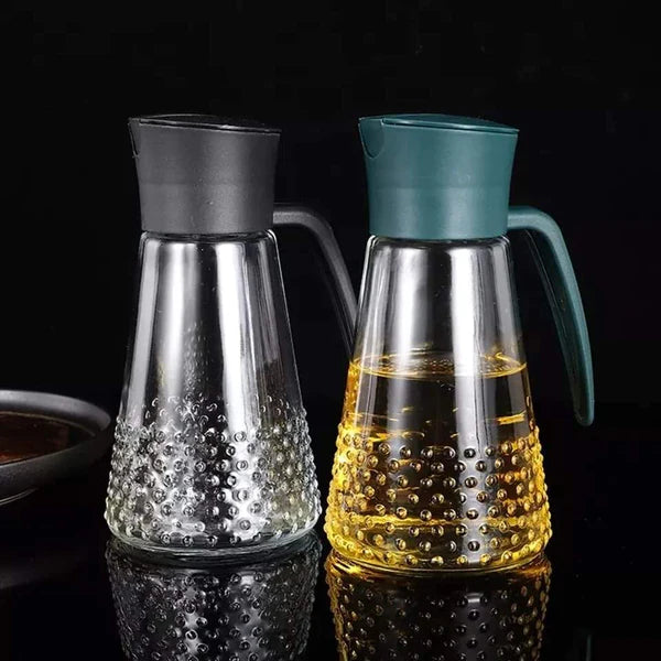 630ml Glass Oil Bottle, Olive Oil Dispenser & Oil Pot Canister with Automatic Opening & Closing Lid, Glass Cooking Oil Dispenser Bottle, Vinegar Container Kenya