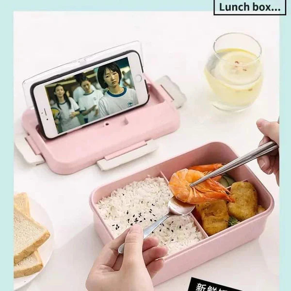 3 grid wheat straw microwaveable lunch box
