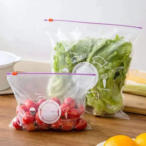 25pcs Fridge Zipper Bags Reusable Food Storage Bags for Kitchen & Freezer bags