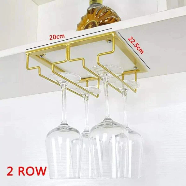 Under the cabinet hanging wine glass holder