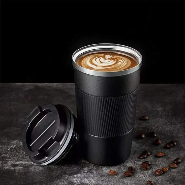 Stainless steel double walled coffee mug
