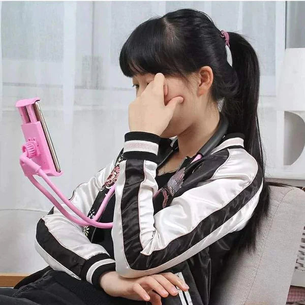 Flexible lazy neck phone holder