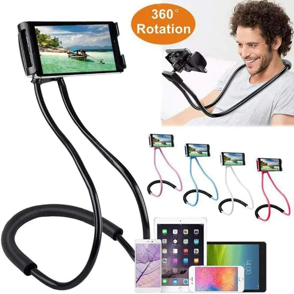 Flexible lazy neck phone holder