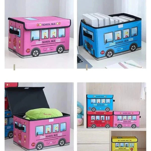 Cartoon themed foldable toy basket