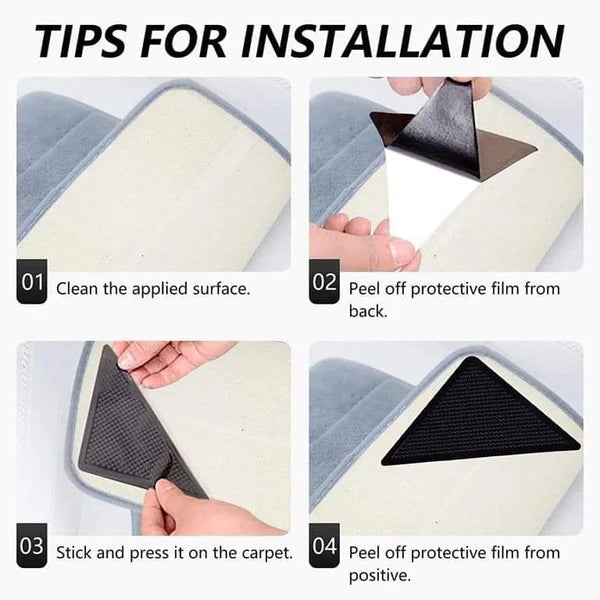 4pcs Antiskid Washable Carpet Grippers