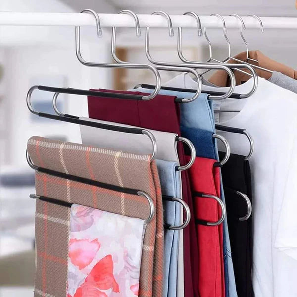 Stainless steel 5 layered trouser hangers