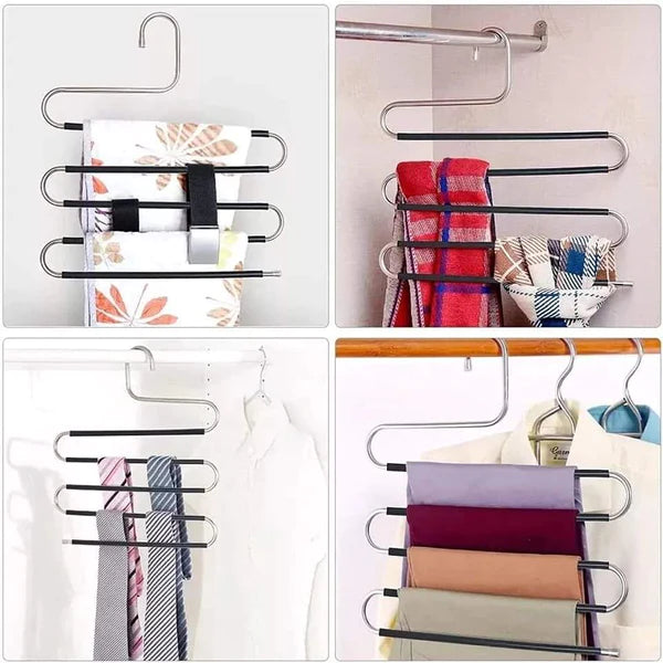 Stainless steel 5 layered trouser hangers