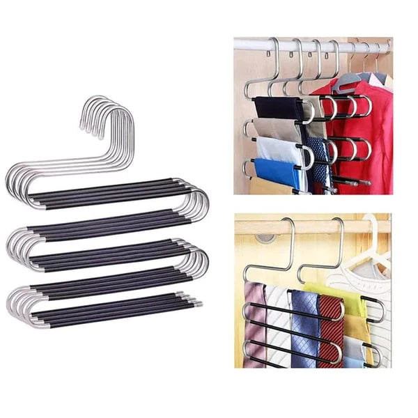 Stainless steel 5 layered trouser hangers