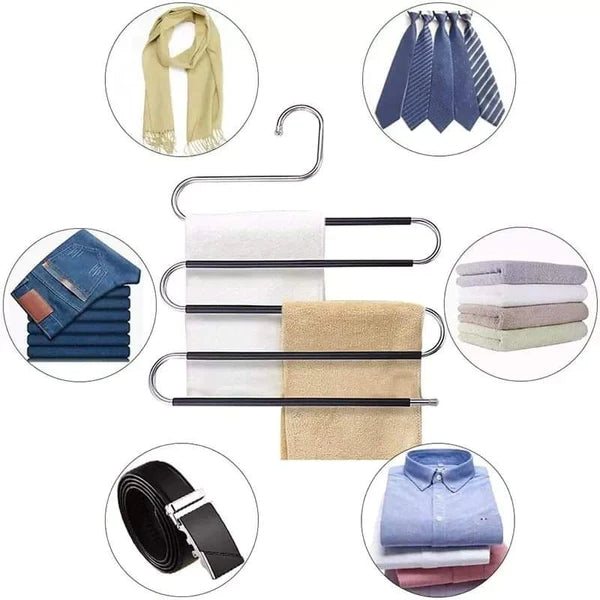 Stainless steel 5 layered trouser hangers