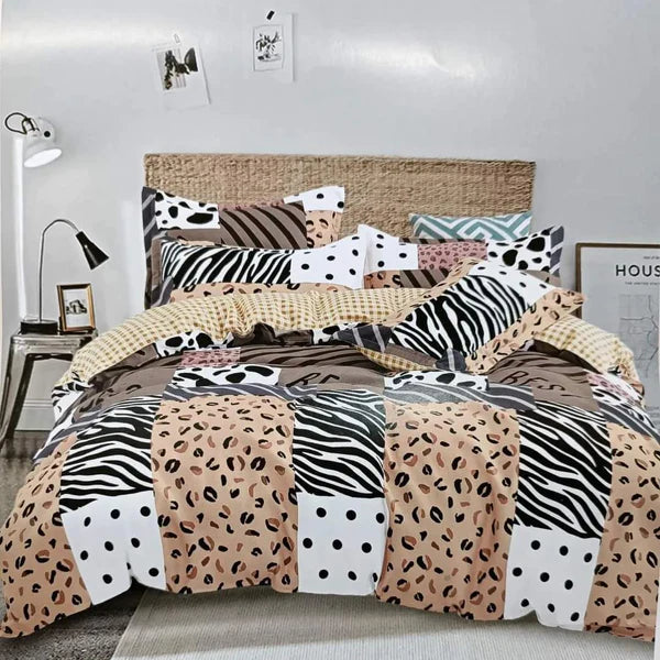 4 in 1 Microfibre Double Sided Duvet Cover Set