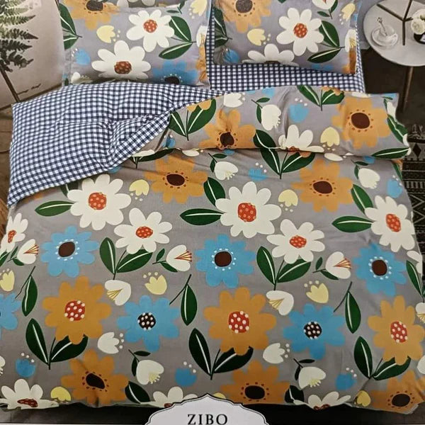 4 in 1 Microfibre Double Sided Duvet Cover Set