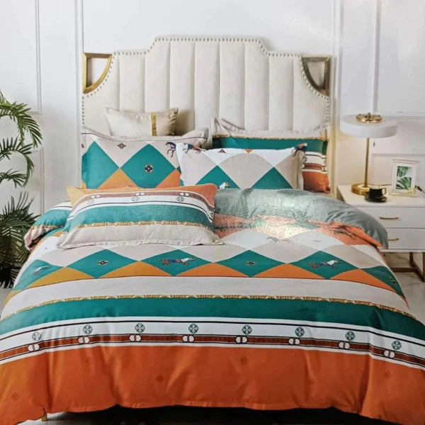 4 in 1 Microfibre Double Sided Duvet Cover Set