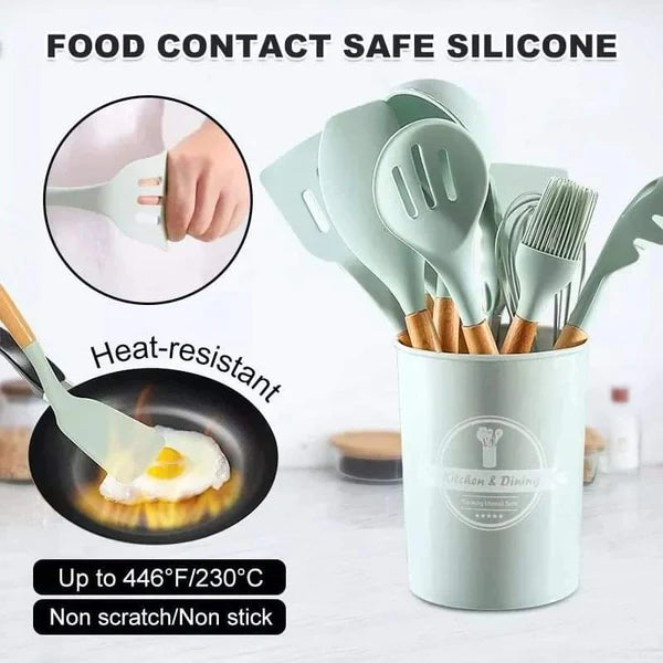 12pcs Silicone spoons set