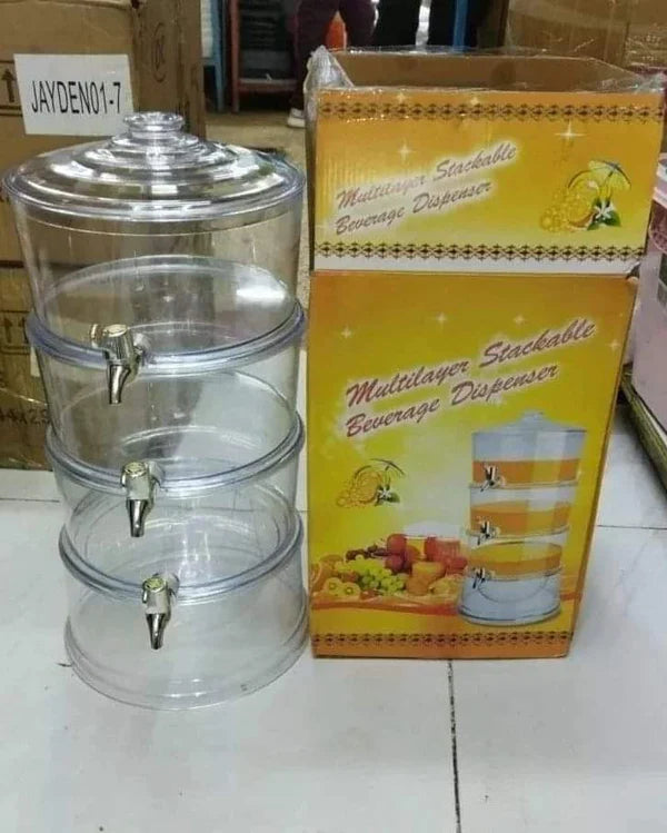Acrylic Juice Dispenser With Ice Cube Compartment