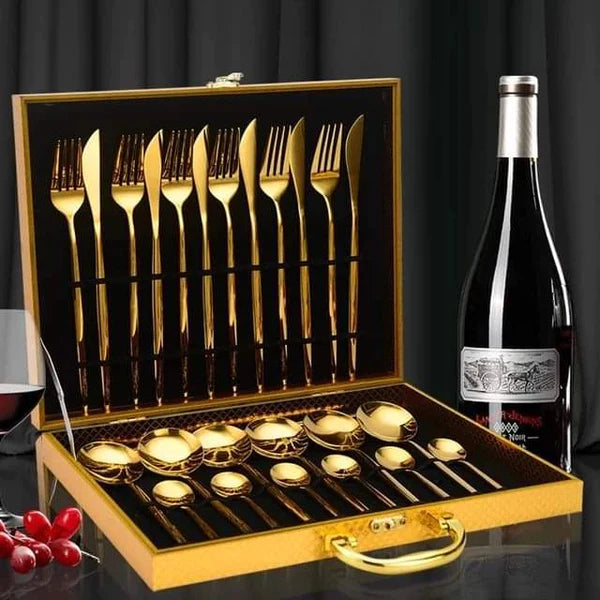 Assorted Briefcase 24Pcs Cutlery Set