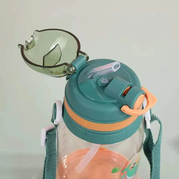 BPA free kids water bottle with a silicon straw