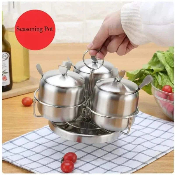 3pcs Stainless steel sugar dish/seasoning pots
