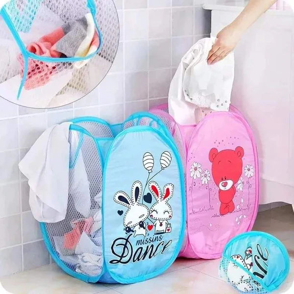 Foldable kids clothes laundry basket