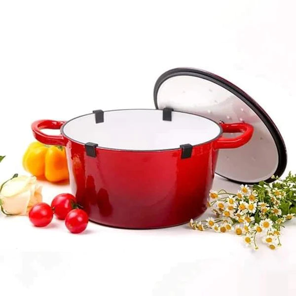 Enamel Cast Iron Cooking Pot Set Durable Heavy Duty Cookware with Lids