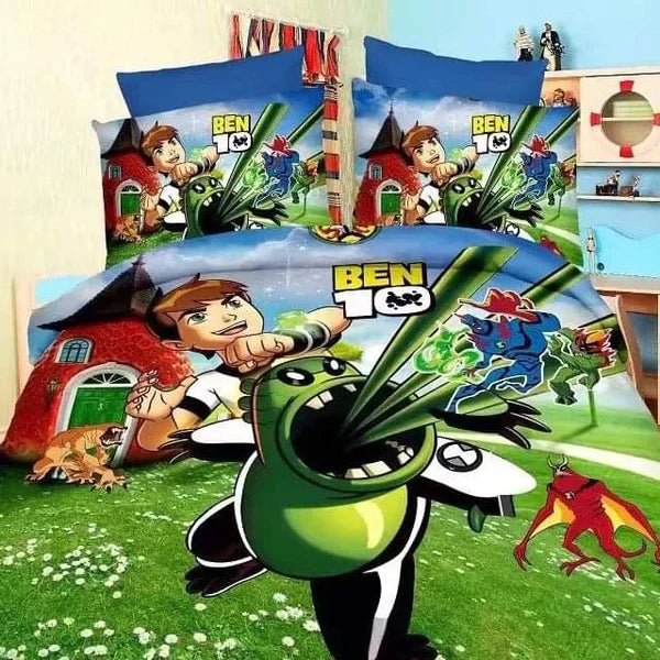 Binded Cartoon Themed Cotton Duvet Set
