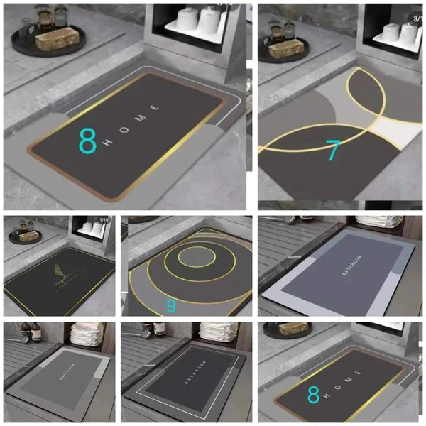 Super absorbent rectangular bath mat