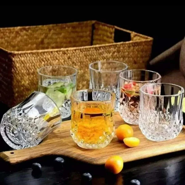 6pcs Long Diamond water glasses