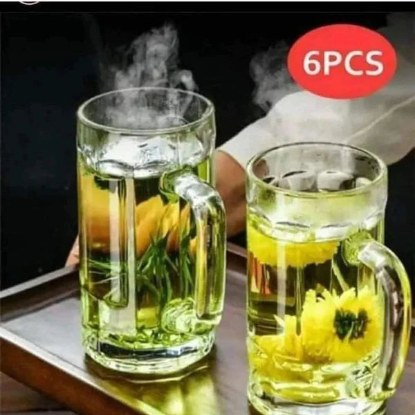 6pcs Glass cup /beer mugs/Lemon water mugs
