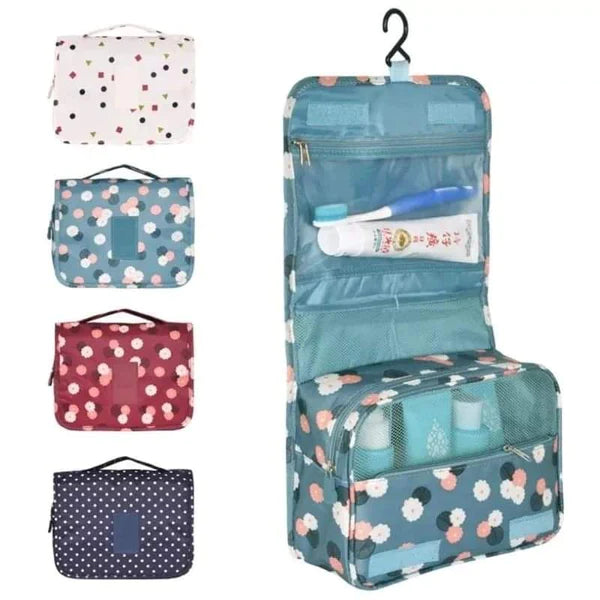Foldable cosmetic organizer bag