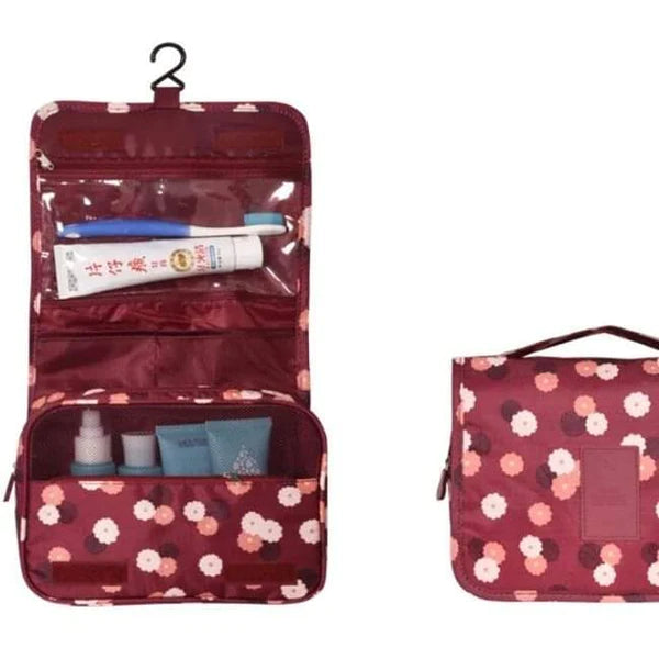 Foldable cosmetic organizer bag