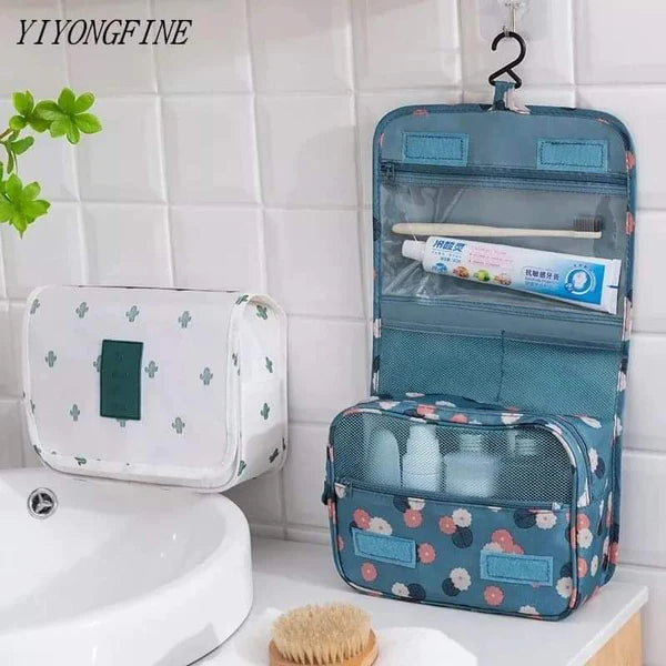 Foldable cosmetic organizer bag