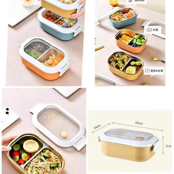 Insulated Lunch Box with Two Compartments