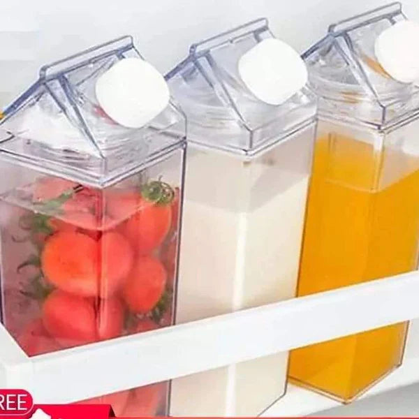 750ml Creative Transparent Milk & Water Bottle – Clear Reusable Fridge Drink Bottle