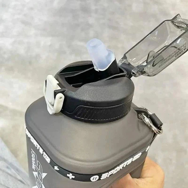 Handled Motivational Water Bottle with a Straw 1.5L
