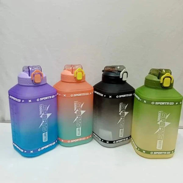 Handled Motivational Water Bottle with a Straw 1.5L