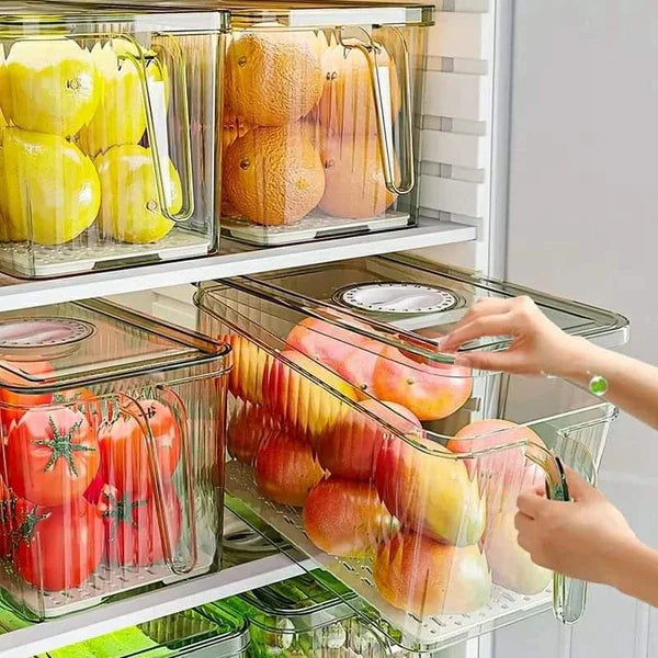 4L Clear Handpull Fridge Refregerator Containers Organizers