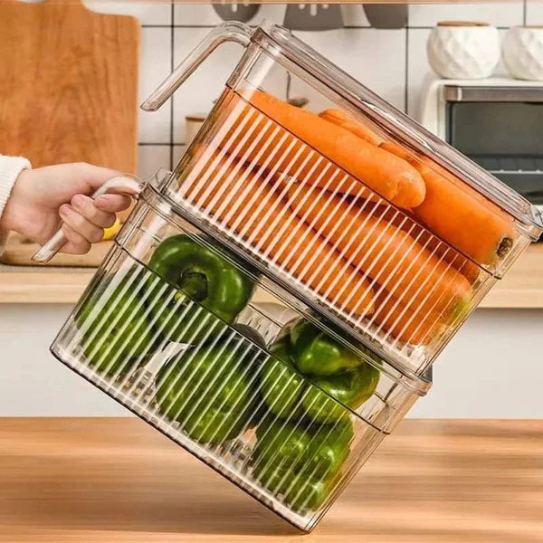 4L Clear Handpull Fridge Refregerator Containers Organizers