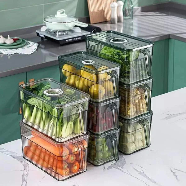 4L Clear Handpull Fridge Refregerator Containers Organizers