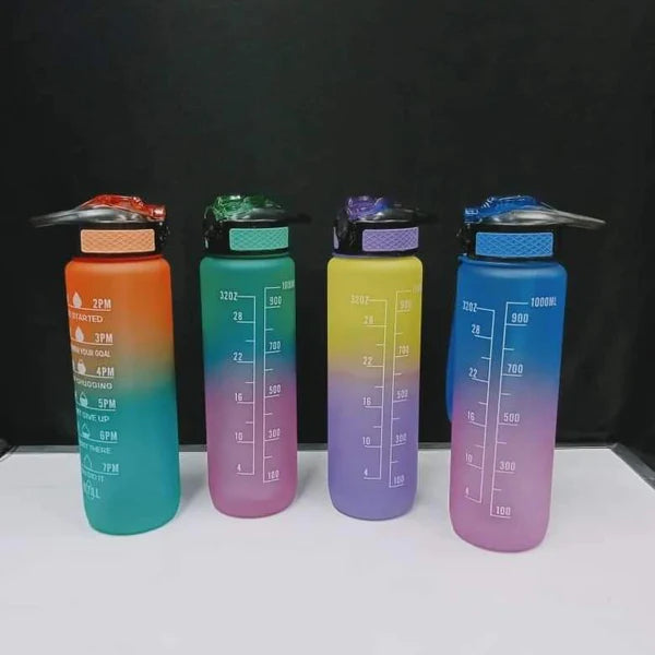 1Litre Motivational water bottle without a straw