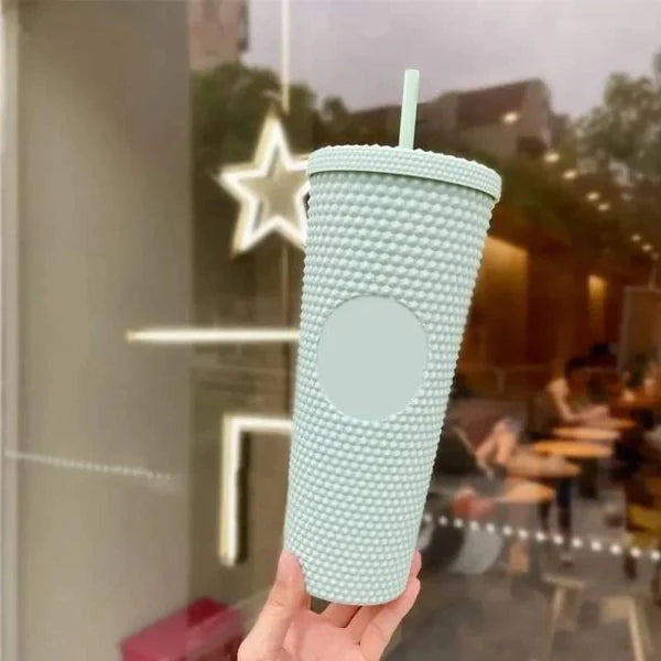 710ml Studded Tumbler with Lid and Straw