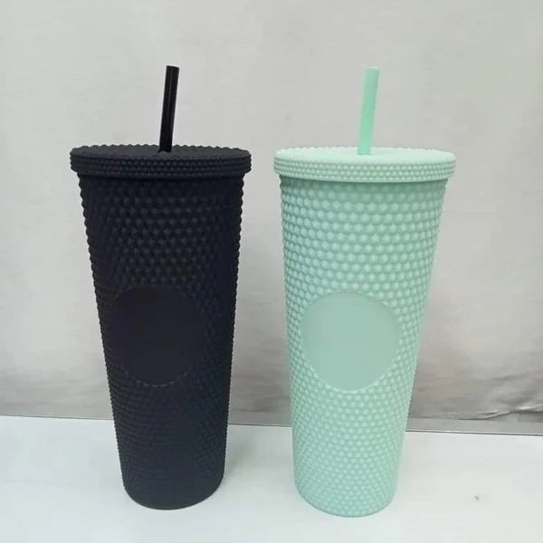 710ml Studded Tumbler with Lid and Straw