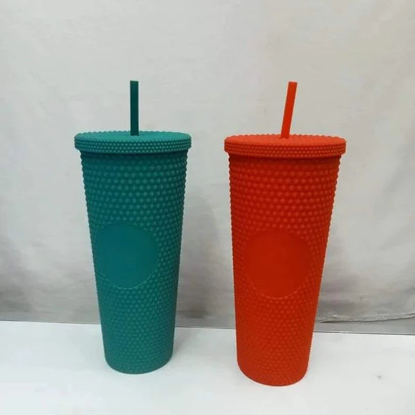 710ml Studded Tumbler with Lid and Straw