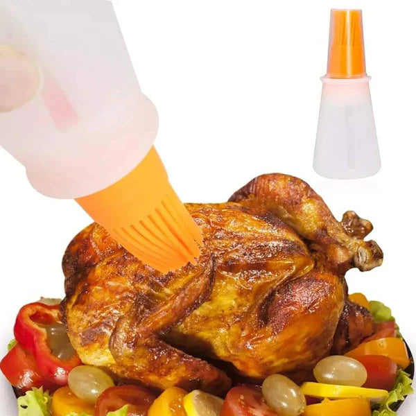 Silicon oil bottle with attached Silicon brush