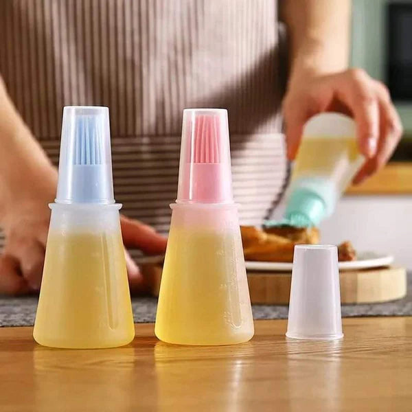Silicon oil bottle with attached Silicon brush