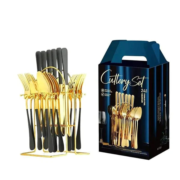 24pcs Cutlery Set Gold